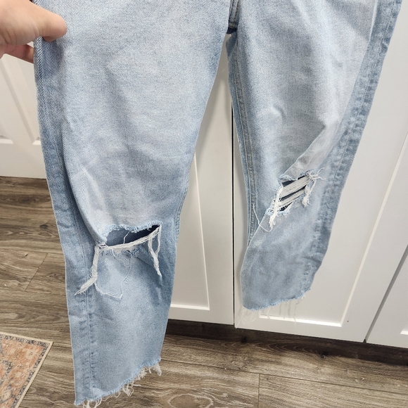 Re/Done 70s Stove Pipe High Rise Straight Leg Jeans Distressed 29 - Picture 5 of 13